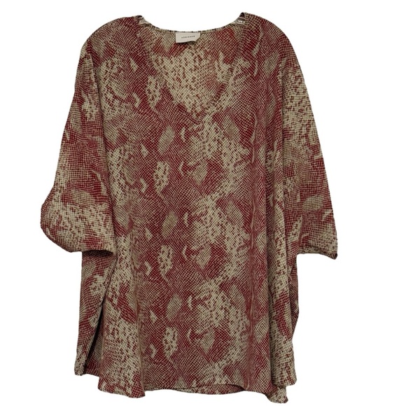 ADRIENNE Snakeskin Print Oversized Top Size Large - Picture 1 of 4